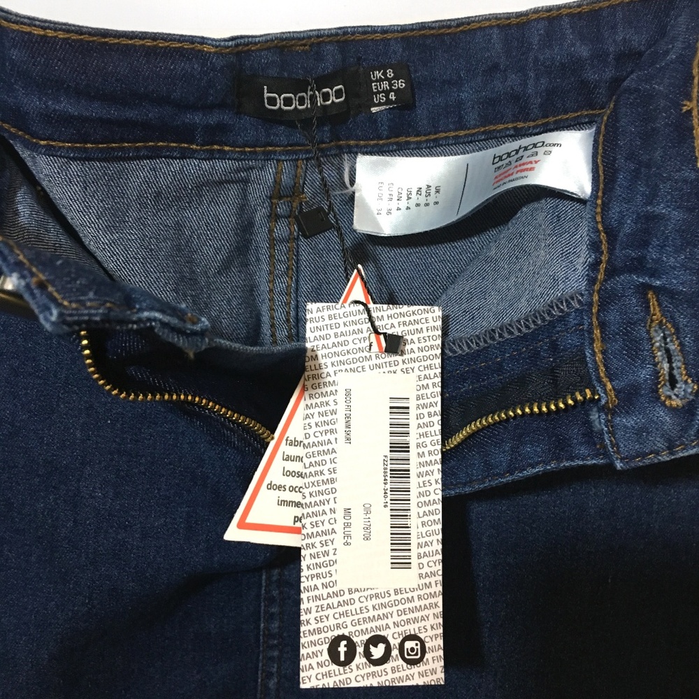 High Waist Stretch Denim Mini Skirt - Picture 3 of 3